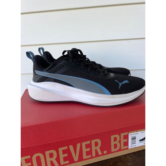 Puma Mens Rocket Fuel Sneakers Size 8.5 Black/Blue Mesh Lightweight Running Shoe - Picture 4 of 6
